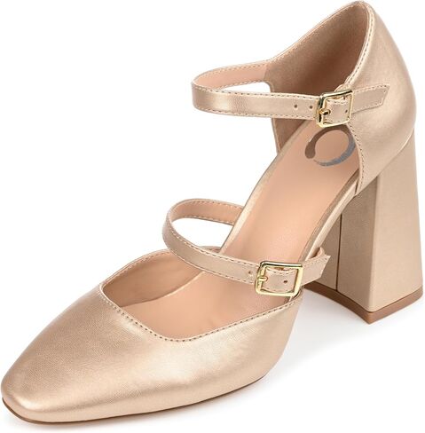Journee Womens Isadorah Mary Jane Mid Block Heel Square Toe Pumps in Saudi Arabia