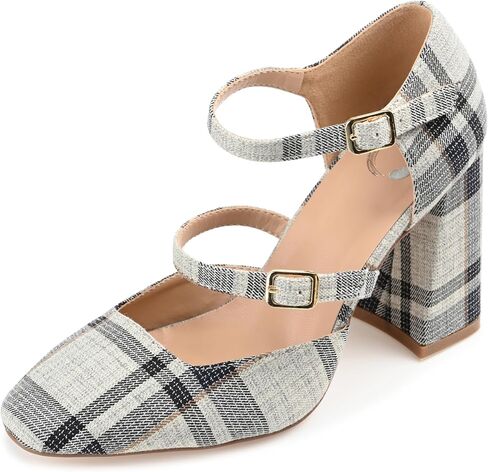 Journee Womens Isadorah Mary Jane Mid Block Heel Square Toe Pumps in Saudi Arabia