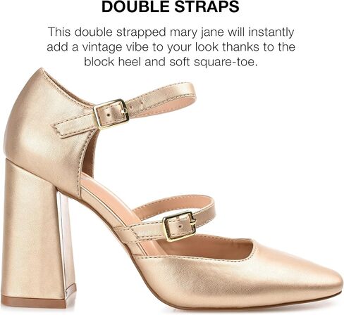 Journee Womens Isadorah Mary Jane Mid Block Heel Square Toe Pumps in Saudi Arabia