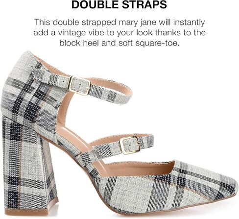 Journee Womens Isadorah Mary Jane Mid Block Heel Square Toe Pumps in Saudi Arabia