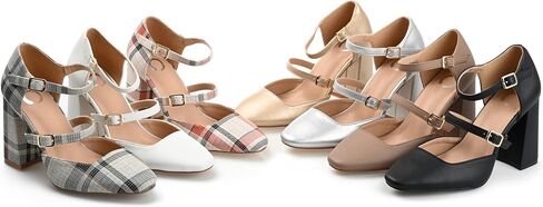 Journee Womens Isadorah Mary Jane Mid Block Heel Square Toe Pumps in Saudi Arabia