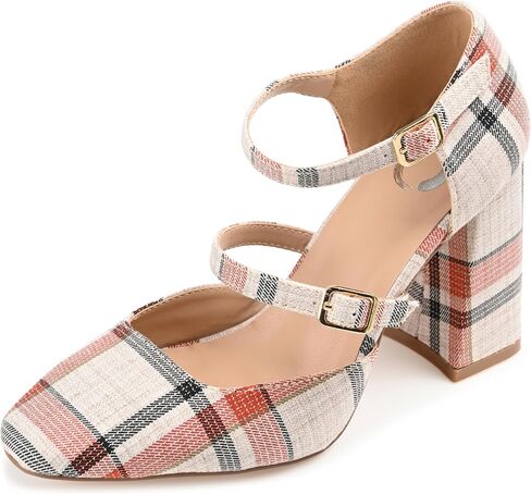 Journee Womens Isadorah Mary Jane Mid Block Heel Square Toe Pumps in Saudi Arabia