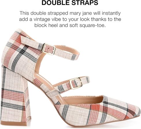 Journee Womens Isadorah Mary Jane Mid Block Heel Square Toe Pumps in Saudi Arabia