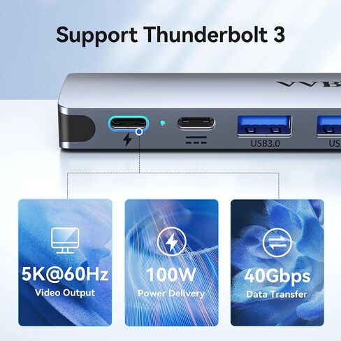 USB C Docking Station Dual Displayport Monitor Adapter for Dell/HP/Lenovo Laptop, Laptop Docking Station 3 Monitors Quadruple Display with 4K HDMI+2 DP+VGA USB-C Hub, USB C Dock to 100W PD+3USB in Kuwait