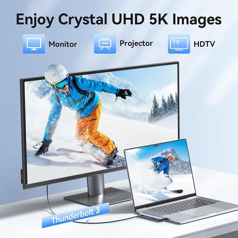 USB C Docking Station Dual Displayport Monitor Adapter for Dell/HP/Lenovo Laptop, Laptop Docking Station 3 Monitors Quadruple Display with 4K HDMI+2 DP+VGA USB-C Hub, USB C Dock to 100W PD+3USB in Kuwait