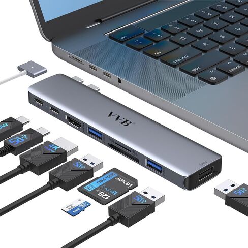 USB C Docking Station Dual Displayport Monitor Adapter for Dell/HP/Lenovo Laptop, Laptop Docking Station 3 Monitors Quadruple Display with 4K HDMI+2 DP+VGA USB-C Hub, USB C Dock to 100W PD+3USB in Kuwait