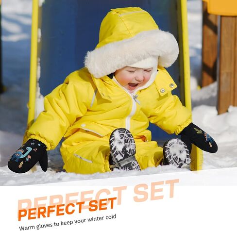Baby Toddler Mittens, Boys Girls Winter Outdoor Gloves, Kids Easy-On Fleece Warm Mitterns in Saudi Arabia