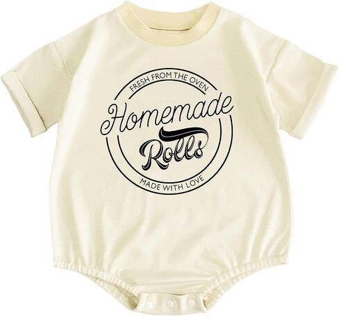 These Rolls Are Home Made Retro Onesie Thanksgiving Baby Fall Bubble Romper Turkey Little Chef Cute Shower Gift (0-6 Months, Vintage Print-Long Sleeve Bodysuit) in Saudi Arabia