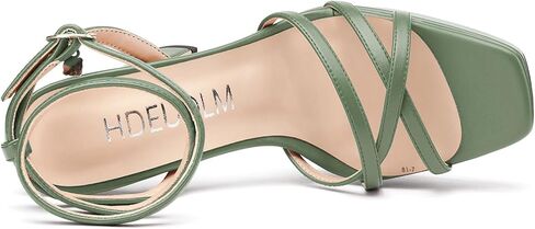 HDEUOLM Womens Chunky Block High Platform Heel Square Toe Sandals Ankle Strap Cross-Strap Buckle Prom Dress Summer 5.3 Inches Heels in Kuwait