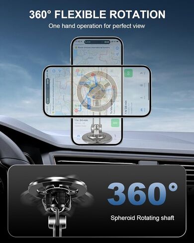 Magnetic Phone Holder for Car,Fits MagSafe Car Mount[Universal 360° PRO Rotation] Hands Free Car Holder Mount for Dashboard,Magnet Phone Holder for Mobile Phones,Car Gifts in Saudi Arabia