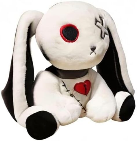 لعبة جوسون كريزي باني القطيفة، وسادة حيوانات محشوة على شكل أرنب مخيف للهالوين، هدية عيد ميلاد عيد الفصح للهالوين للأولاد والبنات (12 بوصة، أبيض) in Kuwait