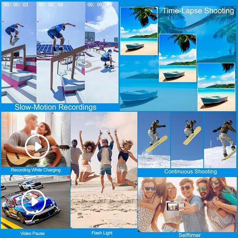 4K Digital Camera for Photography and Video, 12X Optical Zoom 64MP Autofocus Anti-Shake Vlogging Camera for YouTube, Built-in Fill Light and Flash Travel Camera with 64GB SD Card,Battery (White) in Saudi Arabia