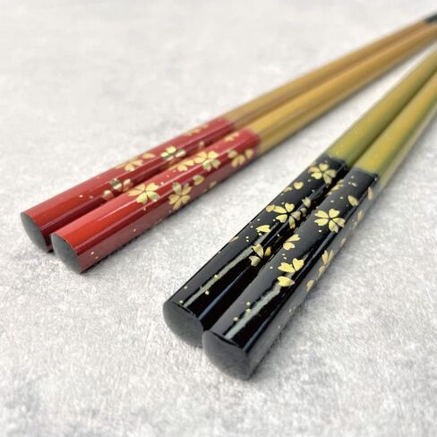 Premium Japanese Chopsticks Reusable 2pcs set [ Made in Japan ] Traditional Lacquer Art Wooden Chopsticks (Flower Navy/Purple(YM204)) in Saudi Arabia