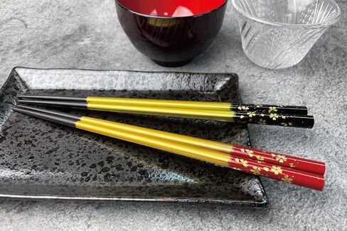 Premium Japanese Chopsticks Reusable 2pcs set [ Made in Japan ] Traditional Lacquer Art Wooden Chopsticks (Flower Navy/Purple(YM204)) in Saudi Arabia