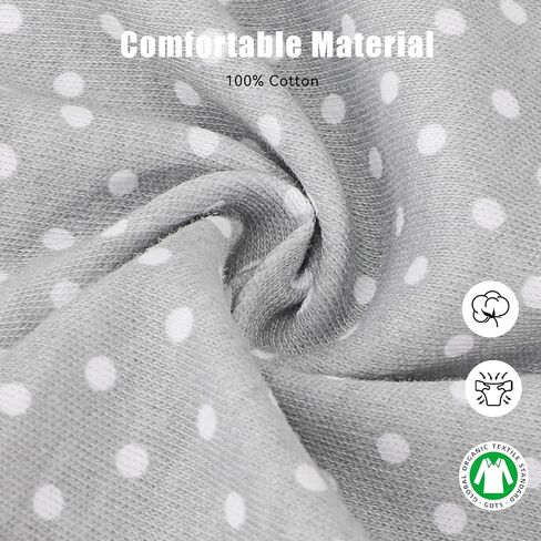 LANDICI Baby Sleep Sack 0-3 Months, 100% Cotton Swaddles for Newborns, Baby Wearable Blanket, Sleeping Bag with 2-Way Zip for Baby Girl Boy, Easy Changes Swaddle Sack (Gray Polka Dots, One Size) in Saudi Arabia