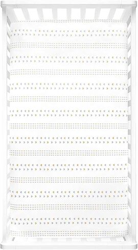 ملاءة سرير أطفال من Lush Decor Baby Hygge Geo Modern ناعمة وقطيفة، مقاس 52 بوصة × 28 بوصة × 9 بوصة، أصفر in Kuwait