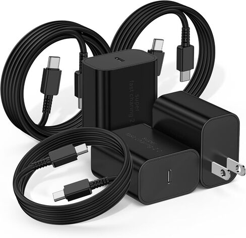 45W Super Fast Charger USBC for Samsung Galaxy S24, [3Pack] 3+6+10FT Type C Charger Fast Charging Cable Cord & Android Charger Block for Galaxy S24 S23 S22 S21 Ultra/Plus, Tab S8 S7, iPad Pro/Air/Mini in Saudi Arabia