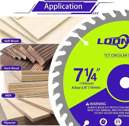 7-1/4'' Circular Saw Blades with x5/8''Arbor,40 Tooth Alloy Steel TCT Cutting Disc for Cuts Hard & Soft Wood,Chipboard & Plywood,2PC in Saudi Arabia