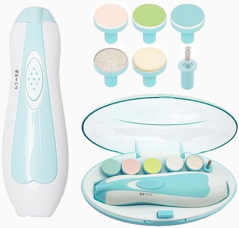 Baby Nail Trimmer Electric, Baby Nail Clippers Safe Baby Nail File Kit Manicure Set, Trim Polish Grooming Kit for Newborn (Blue) in Saudi Arabia