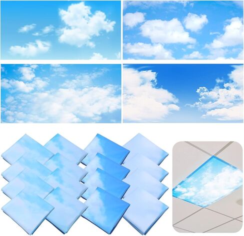 Retisee 16 Pcs Fluorescent Light Covers Led Drop Ceiling Light Decoration for Classroom Office Eliminate Harsh Glare Causing Eyestrain and Headaches (Autumn Forest) in Saudi Arabia