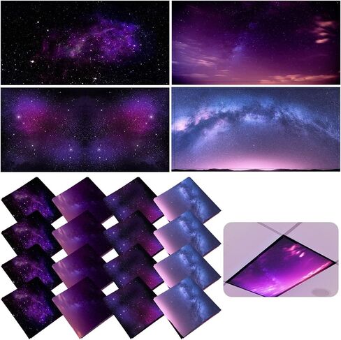 Retisee 16 Pcs Fluorescent Light Covers Led Drop Ceiling Light Decoration for Classroom Office Eliminate Harsh Glare Causing Eyestrain and Headaches (Autumn Forest) in Saudi Arabia