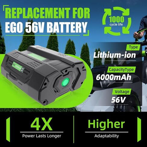 56V 6.0Ah Replacement for EGO Battery Compatible with EGO 56V Batttery BA2800 BA2800T BA4200T BA1400 BA5600T BA2242T Compatible with EGO Bettery 56V Power Tools ST1511T LB7654 ST1623T MHC1502 ST1502LB in Saudi Arabia