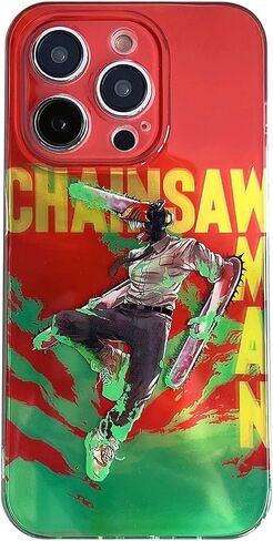 Anime Phone Case Compatible with iPhone 12,Denji Chainsaw Man Phone Case for iPhone 11 12 13 14,Comes with Cute Keychain,Style2 in Saudi Arabia