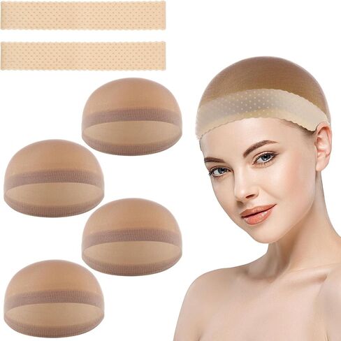 6 Pcs Silicone Wig Grips, Adjustable Wig Headband Elastic Wig Clips, Non-slip Wig Grips Front Lace Wig Bands, Women Wig Accessories for Fixing Wigs(Skin Tone) in Saudi Arabia