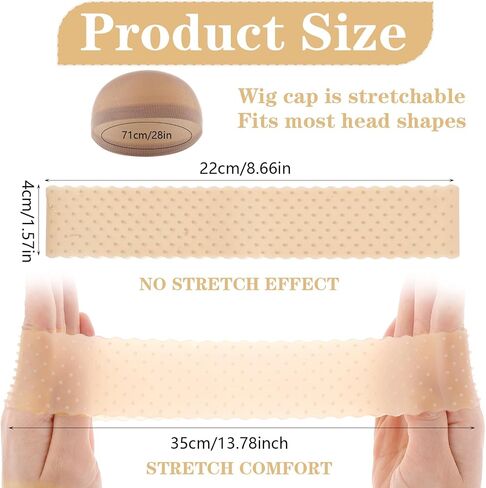 6 Pcs Silicone Wig Grips, Adjustable Wig Headband Elastic Wig Clips, Non-slip Wig Grips Front Lace Wig Bands, Women Wig Accessories for Fixing Wigs(Skin Tone) in Saudi Arabia