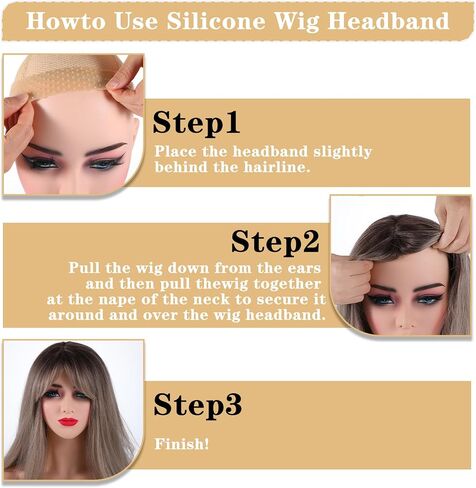 6 Pcs Silicone Wig Grips, Adjustable Wig Headband Elastic Wig Clips, Non-slip Wig Grips Front Lace Wig Bands, Women Wig Accessories for Fixing Wigs(Skin Tone) in Saudi Arabia