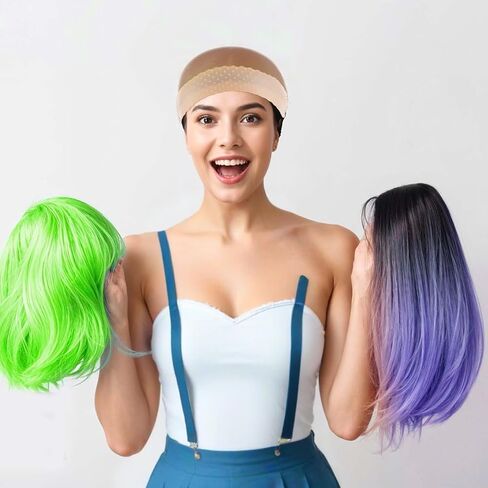 6 Pcs Silicone Wig Grips, Adjustable Wig Headband Elastic Wig Clips, Non-slip Wig Grips Front Lace Wig Bands, Women Wig Accessories for Fixing Wigs(Skin Tone) in Saudi Arabia