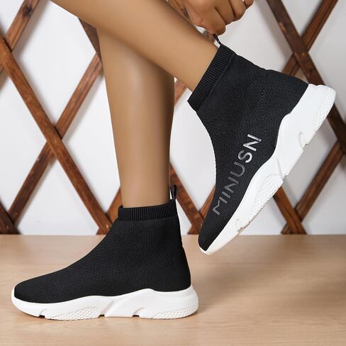 Women's Casual Sneakers Ultra Light Walking Shoes Breathable Mesh Socks Shoe Comfortable Non-Slip in Saudi Arabia