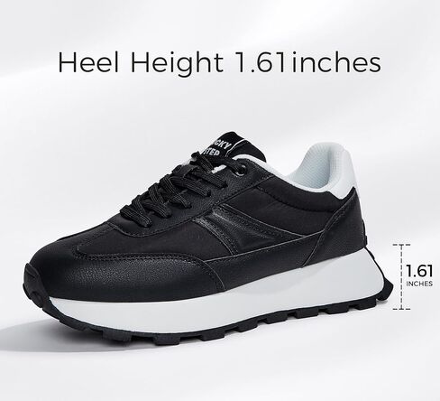 LUCKY STEP Women's Platform Retro Sneakers Classic Trainers Casual Footwear Tennis Running Chunky Lace-up Stylish Walking Shoes in Kuwait