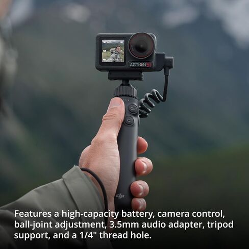 DJI Osmo Action Multifunctional Charging Handle with ND Filter Set, Silicone Camera Case, and Tempered Glass Screen Protectors Bundle - Charging Handle with high-Capacity Battery (4 Items) in Saudi Arabia
