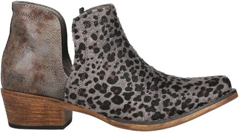 ROPER Womens Ava Leopard Snip Toe Casual Boots Ankle Low Heel 1-2" - Grey in Saudi Arabia