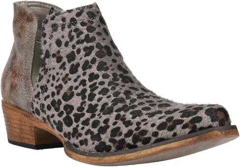 ROPER Womens Ava Leopard Snip Toe Casual Boots Ankle Low Heel 1-2" - Grey in Saudi Arabia