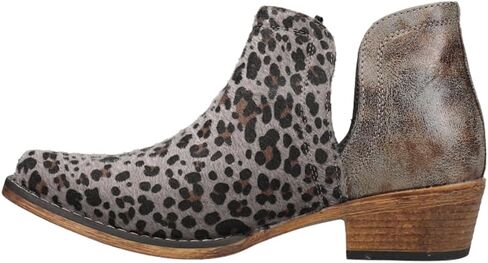 ROPER Womens Ava Leopard Snip Toe Casual Boots Ankle Low Heel 1-2" - Grey in Saudi Arabia
