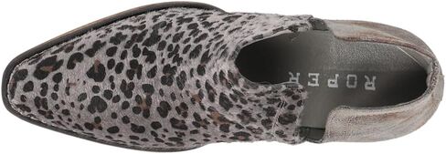 ROPER Womens Ava Leopard Snip Toe Casual Boots Ankle Low Heel 1-2" - Grey in Saudi Arabia