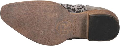 ROPER Womens Ava Leopard Snip Toe Casual Boots Ankle Low Heel 1-2" - Grey in Saudi Arabia