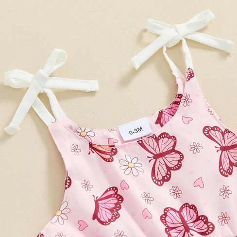 Infant Baby Girl Summer Bodysuit Print One Piece Suspender Romper Cotton Polyester Jumpsuit Spaghetti Strap Outfit in Saudi Arabia