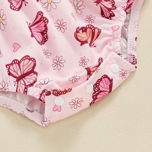 Infant Baby Girl Summer Bodysuit Print One Piece Suspender Romper Cotton Polyester Jumpsuit Spaghetti Strap Outfit in Saudi Arabia