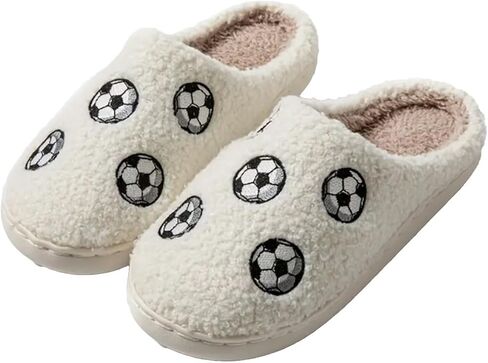 Rugby Slippers for Women Men Sports Football Slippers Cute Cartoon Embroidery Soft Warm House Indoor Shoes in Saudi Arabia