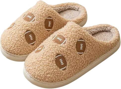 Rugby Slippers for Women Men Sports Football Slippers Cute Cartoon Embroidery Soft Warm House Indoor Shoes in Saudi Arabia