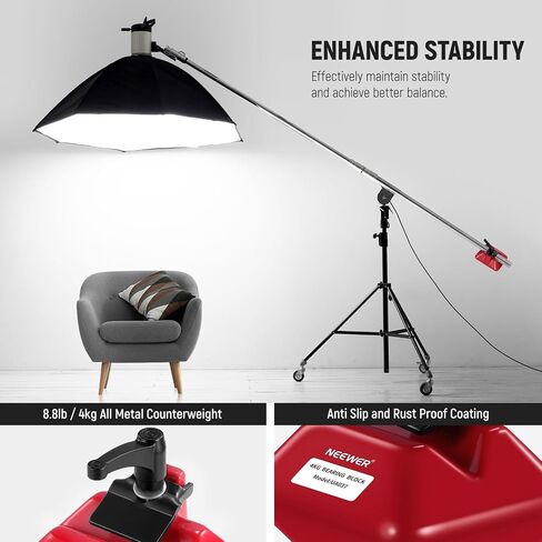 NEEWER 8.8lb/4kg Counterweight with Lock Lever, All Metal Light Stand Counter Weight for Heavy Duty C Stand, Boom Arm, Grip Arm with 1"-1.4"/25-35mm Clamp Opening, UA037 in Saudi Arabia