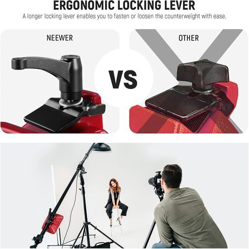 NEEWER 8.8lb/4kg Counterweight with Lock Lever, All Metal Light Stand Counter Weight for Heavy Duty C Stand, Boom Arm, Grip Arm with 1"-1.4"/25-35mm Clamp Opening, UA037 in Saudi Arabia