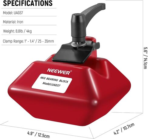 NEEWER 8.8lb/4kg Counterweight with Lock Lever, All Metal Light Stand Counter Weight for Heavy Duty C Stand, Boom Arm, Grip Arm with 1"-1.4"/25-35mm Clamp Opening, UA037 in Saudi Arabia