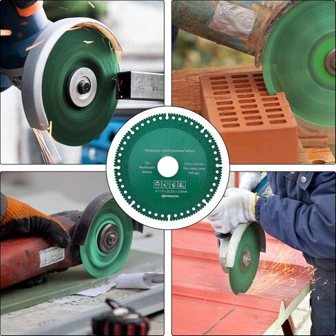 Indestructible disc 5PCS- Multi-Functional Cutting Disc for Ceramic Tile, Glass, Metal, and Wood - Perfect for Angle Grinder (Green 4.5in（115mm）) in Saudi Arabia