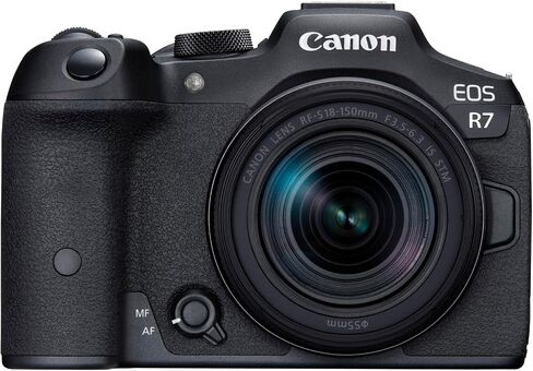 Canon EOS R7 Mirrorless Camera Body with RF-S 18-150mm F3.5-6.3 is STM Lens 5137C009 Bundle with Deco Gear Photography Bag + 2 x Battery + 2 x 64GB Memory Cards + Accessories Kit in Saudi Arabia