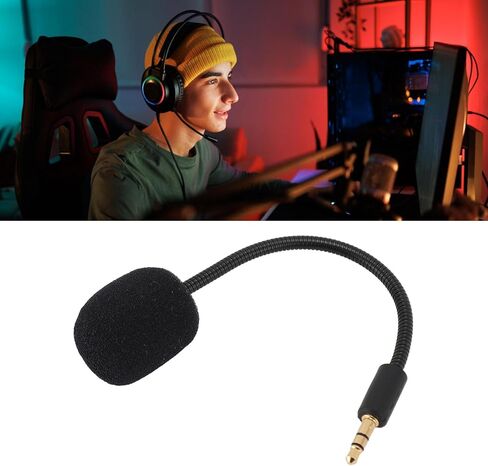 بديل الميكروفون لجهاز Razer Barracuda X، سماعة الألعاب مقاس 3.5 مم، ميكروفون قابل للفصل مع رغوة، متعدد الاتجاهات، التوصيل والتشغيل in Kuwait