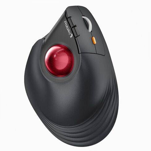 ProtoArc Vertical Wireless Trackball Mouse, EM05 NL Bluetooth Ergonomic Rollerball Mouse Rechargeable Computer Laptop Thumb Mouse, 3 Device Connection, Compatible with iPad, Mac, Windows, PC-Purple in Kuwait